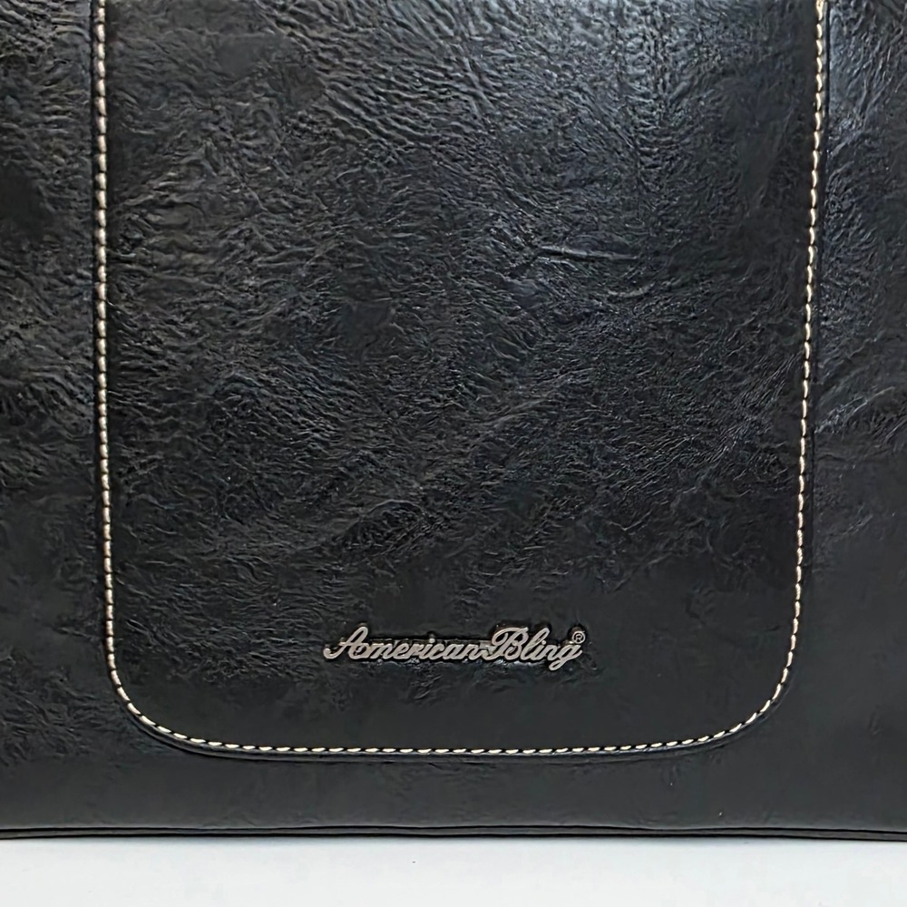 American Bling Black Western Paisley Handbag and Wallet 2-Piece Set AB-G7706WBK - Picture 6 of 13